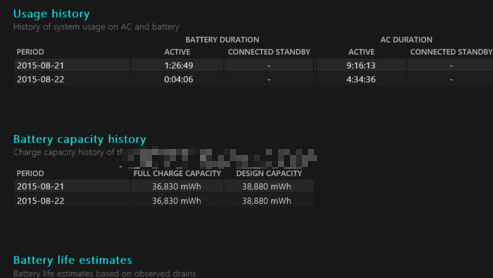 電池容量電腦使用的時(shí)間