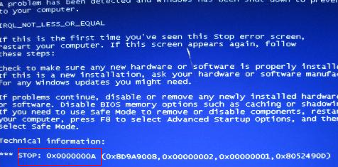 系統(tǒng)藍(lán)屏代碼