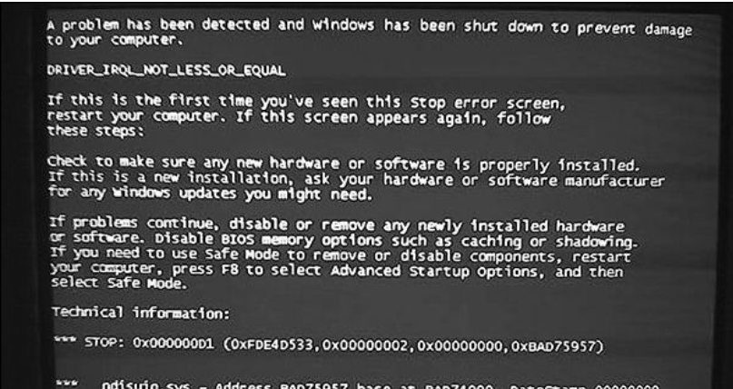電腦一開機就藍屏