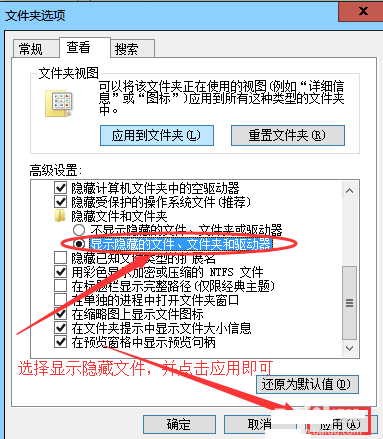 如何顯示隱藏文件